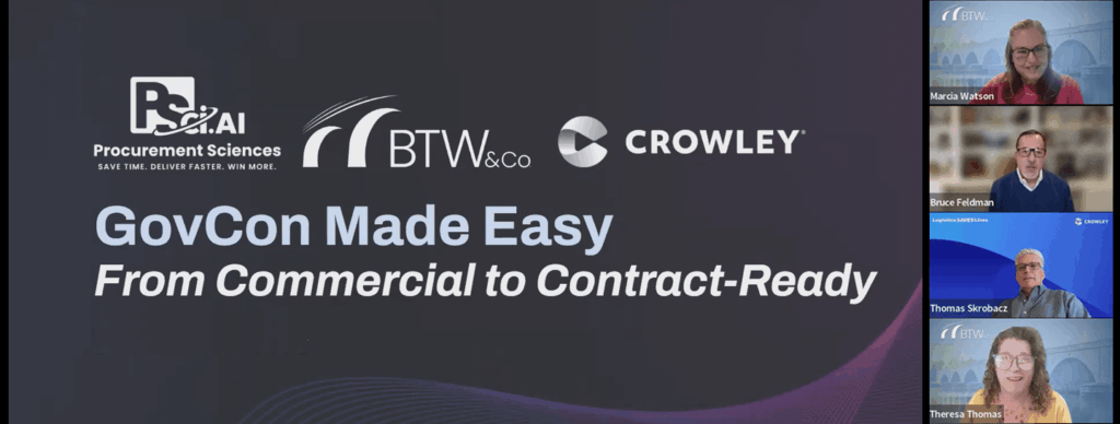 BTW and Procurement Sciences Present GovCon Made Easy, From Commercial to Contract-Ready